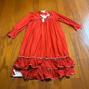 Only Little Once Red Ruffle L/S Pajama Dress size 3